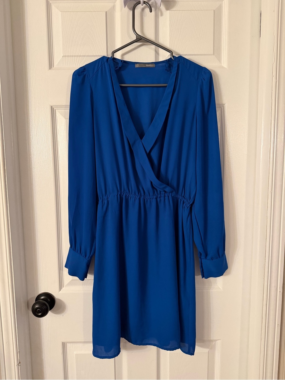 Smart Set Royal Blue Long-Sleeve Wrap-Style Dress